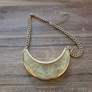 Y2K Erica Lyons crescent moon crackled lucite and gold adjustable length…